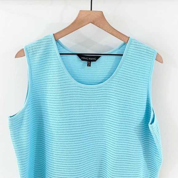 Ming Wang Ribbed Sweater Tank Blue Size XL - Picture 3 of 6
